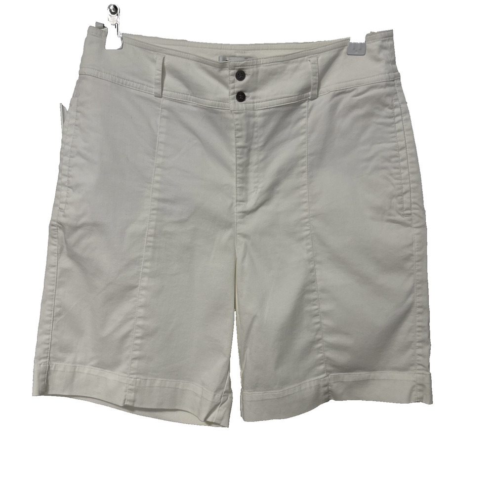 Chico's Women's 10 White Bermuda Shorts Travel Summer Vacation Resort‎ Spring